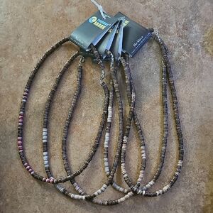 Charming Shark Wood Beaded Necklaces Lot Of 5